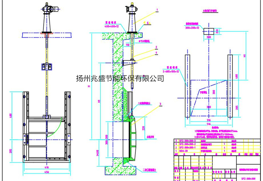 DN300铸铁方闸门安装缩略图1